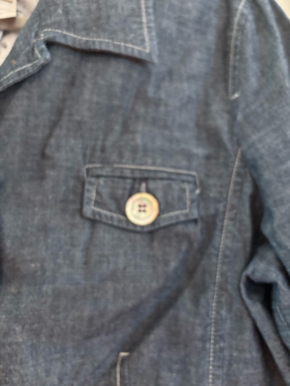 J. Jill Chambray Button-Up Jacket in Indigo - Picture 4 of 8